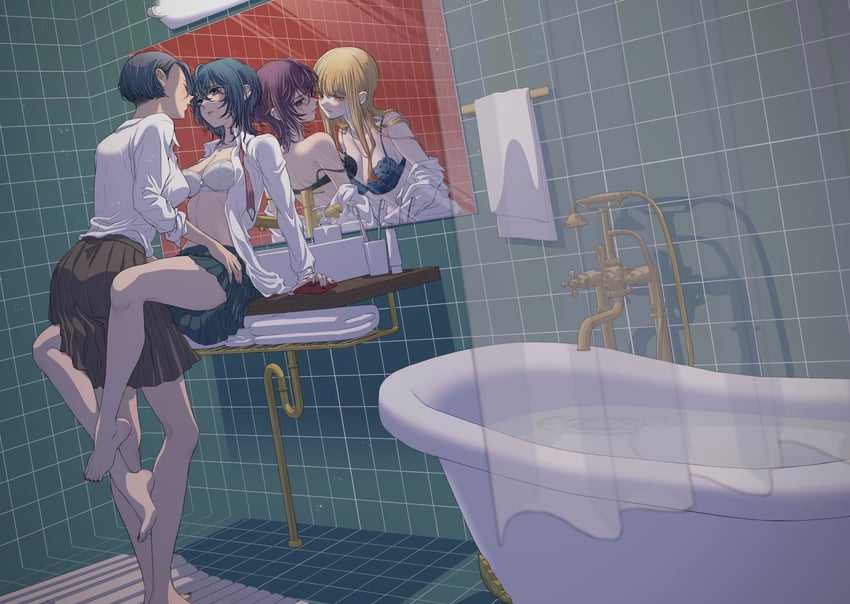 taki fuuko, asahina yuni, and natsume nanase (kyou wa kanojo ga inai kara) drawn by iwami_kiyoko