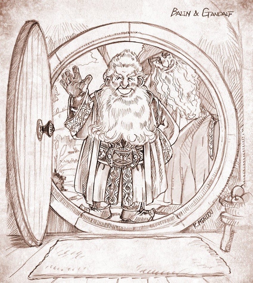 gandalf and balin (tolkien's legendarium and 1 more) drawn by kazuki-mendou