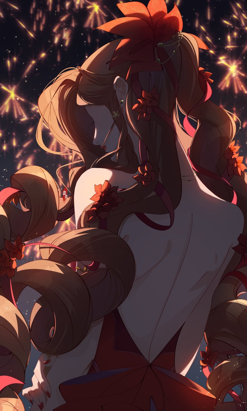 aerith gainsborough (final fantasy and 2 more) drawn by mianmian741