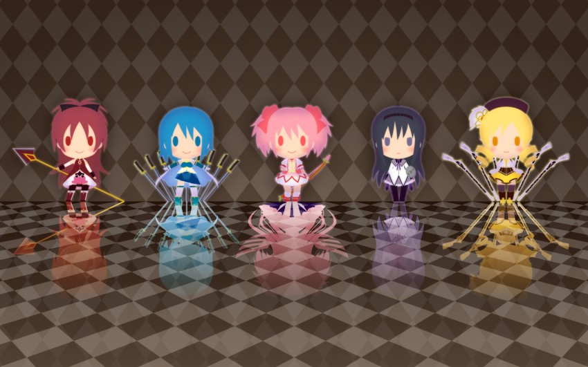 akemi homura, kaname madoka, miki sayaka, sakura kyoko, tomoe mami, and 1 more (mahou shoujo madoka magica) drawn by kageharu
