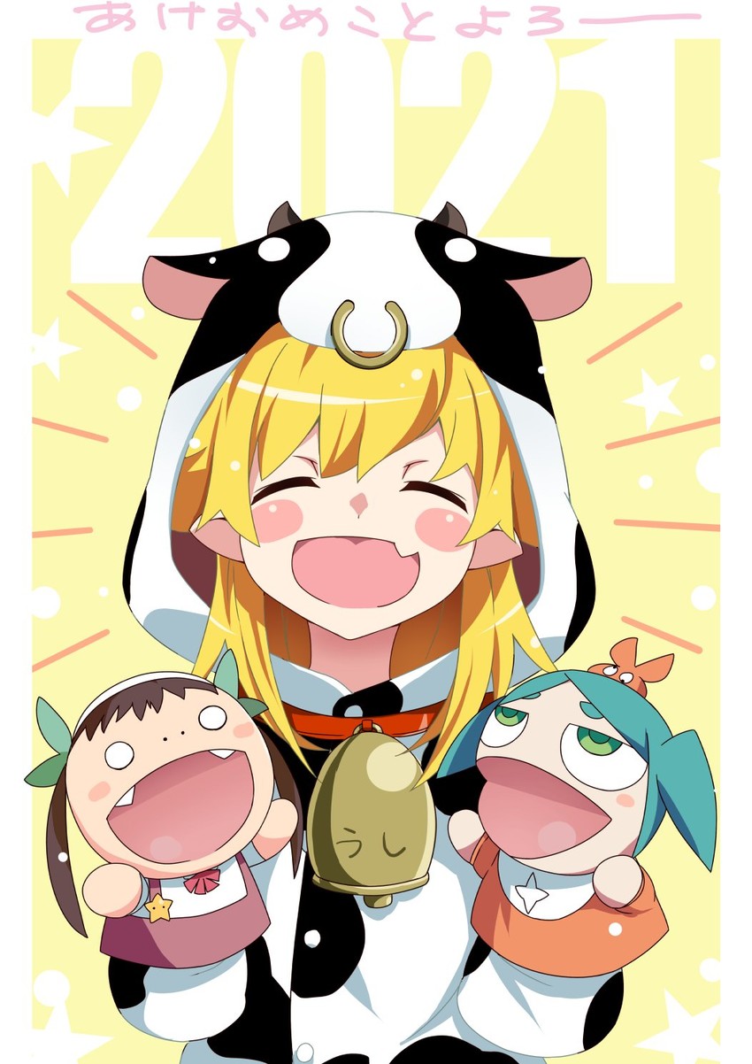 oshino shinobu, hachikuji mayoi, and ononoki yotsugi (monogatari) drawn by gesugesu_ahoaho