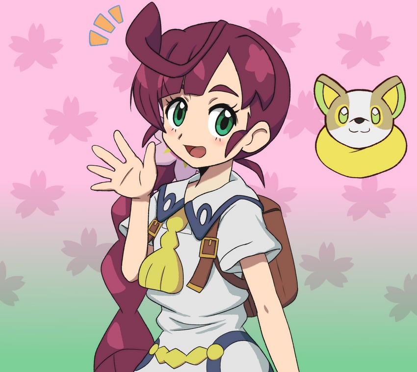 yamper and chloe (pokemon and 1 more) drawn by takamame
