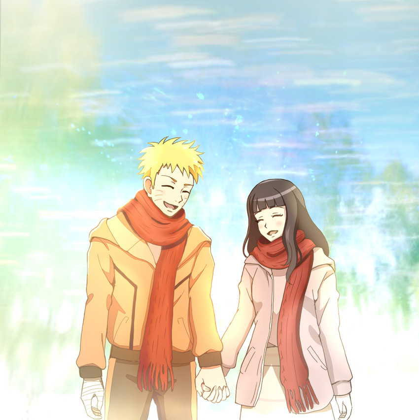 uzumaki naruto and hyuuga hinata (naruto and 1 more) drawn by mii_(0726miya)