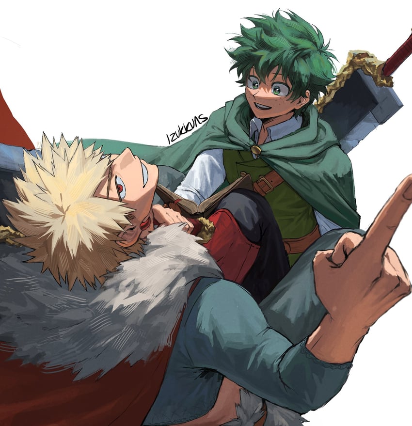 midoriya izuku and bakugou katsuki (boku no hero academia) drawn by izukkuns