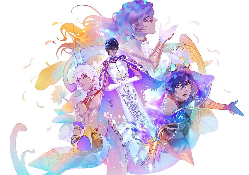 arjuna and arjuna alter (fate and 1 more) drawn by daeraeband