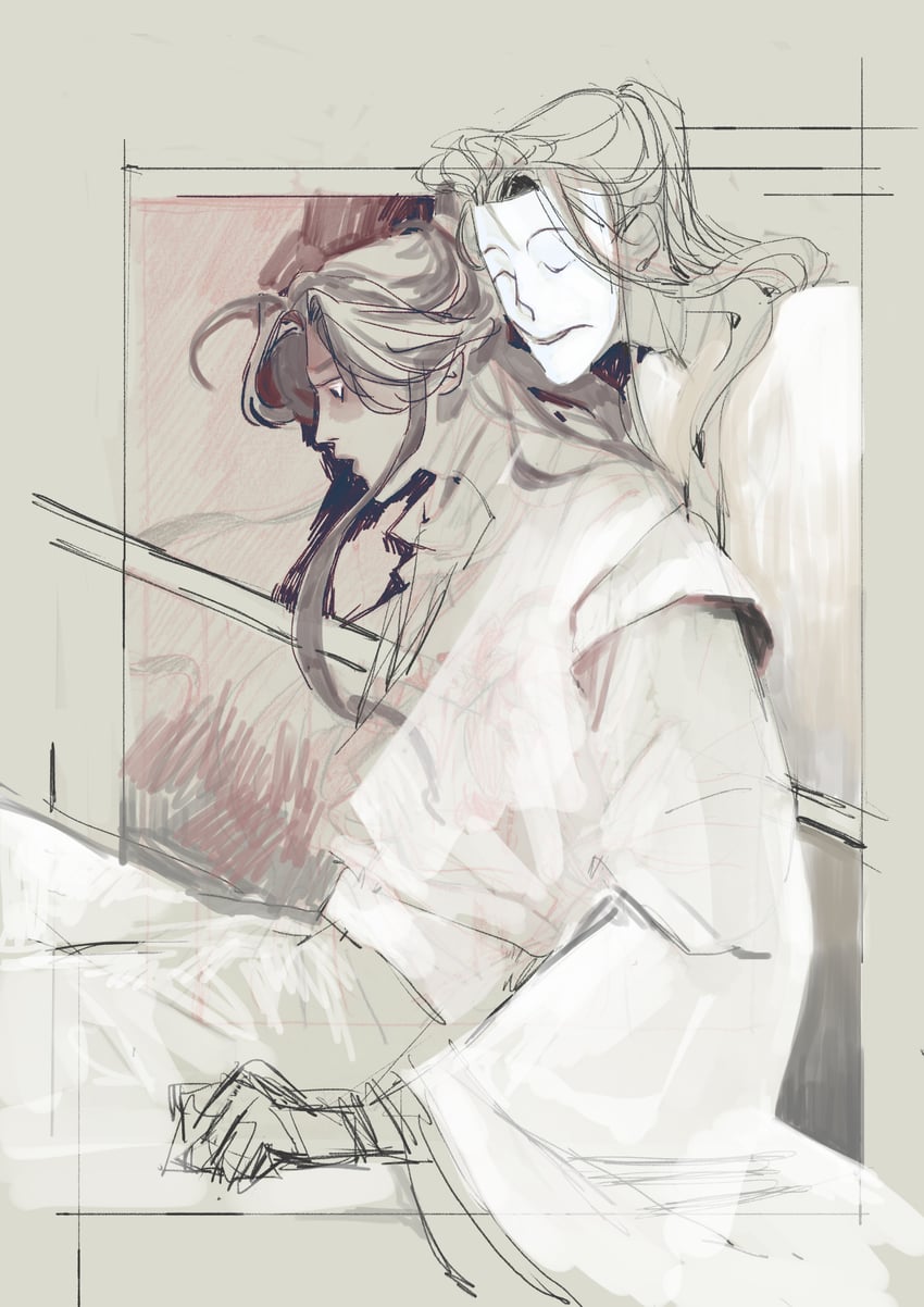 xie lian and bai wuxiang (tianguan cifu) drawn by mooncakebun