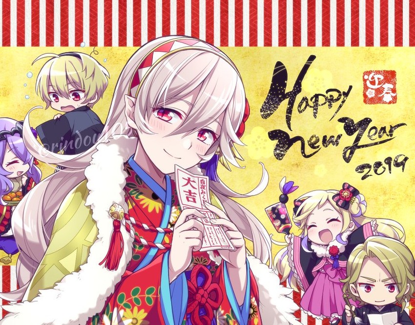female corrin, camilla, elise, leo, and xander (fire emblem and 2 more) drawn by hiyori_(rindou66)
