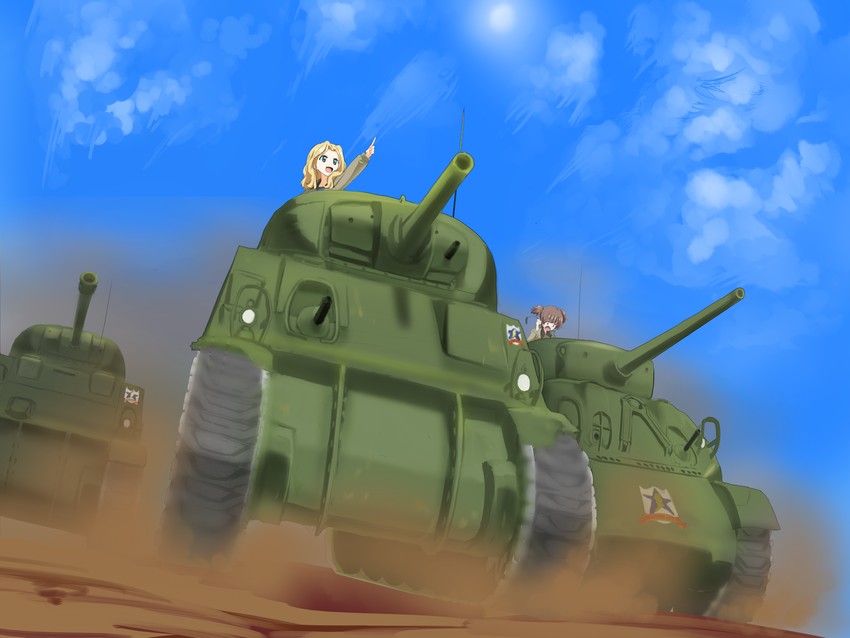 kay and alisa (girls und panzer) drawn by poligon_(046)
