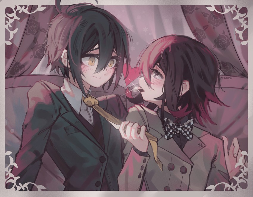 oma kokichi and saihara shuichi (danganronpa and 1 more) drawn by remonoart