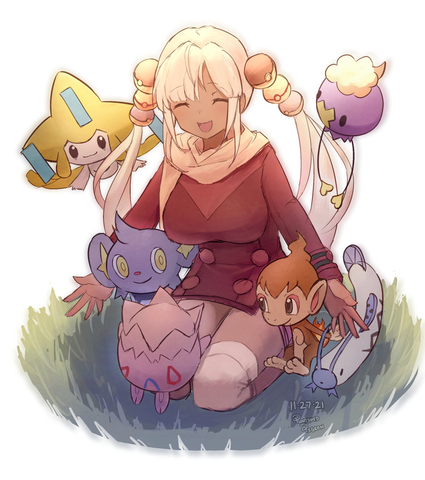 tsukumo sana, jirachi, drifloon, togepi, chimchar, and 2 more (pokemon and 5 more) drawn by punished_pigeon