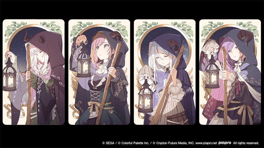 asahina mafuyu, shinonome ena, akiyama mizuki, and yoisaki kanade (project sekai) drawn by hechima_(issindotai)