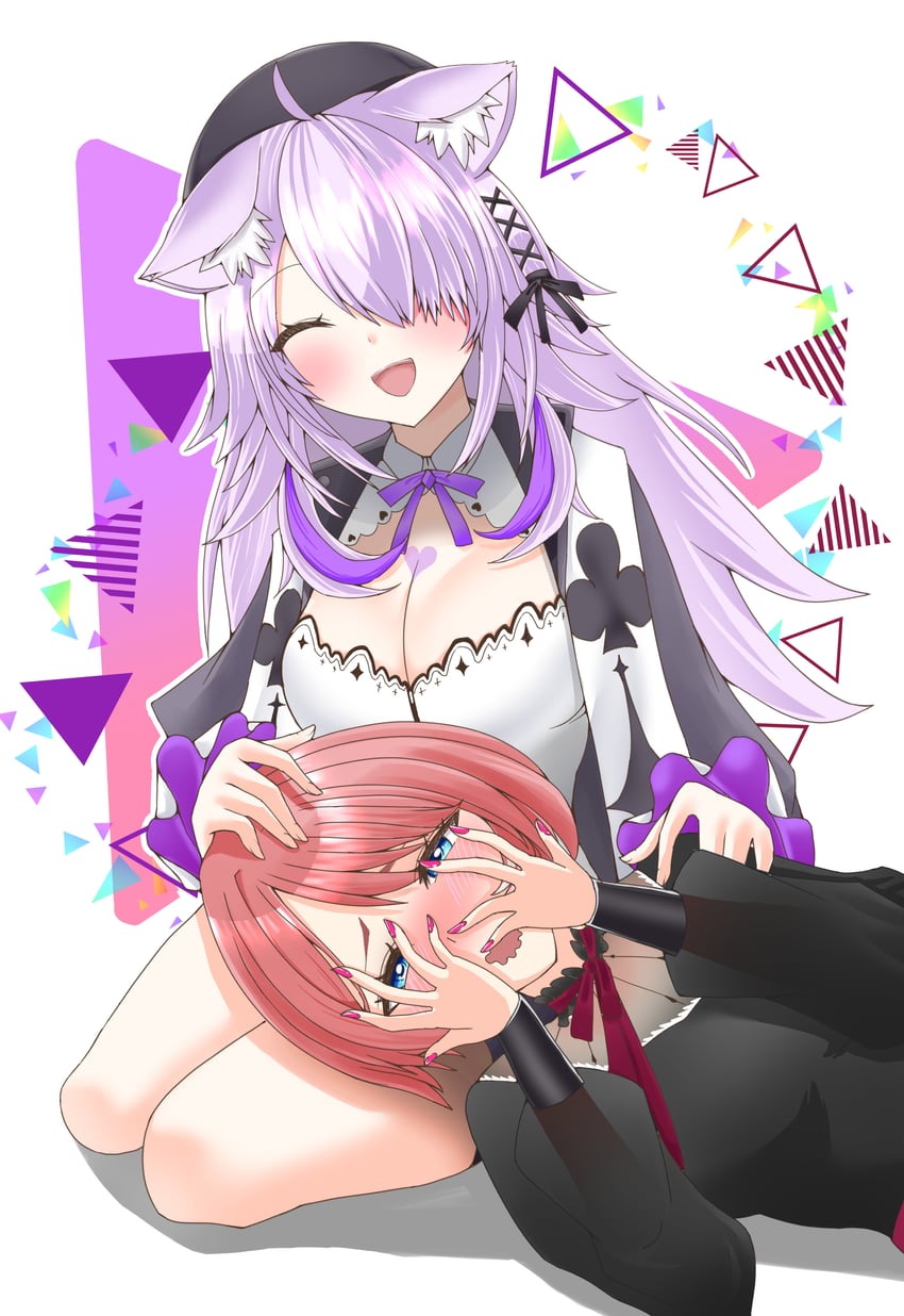 nekomata okayu and takane lui (hololive) drawn by tenmakai