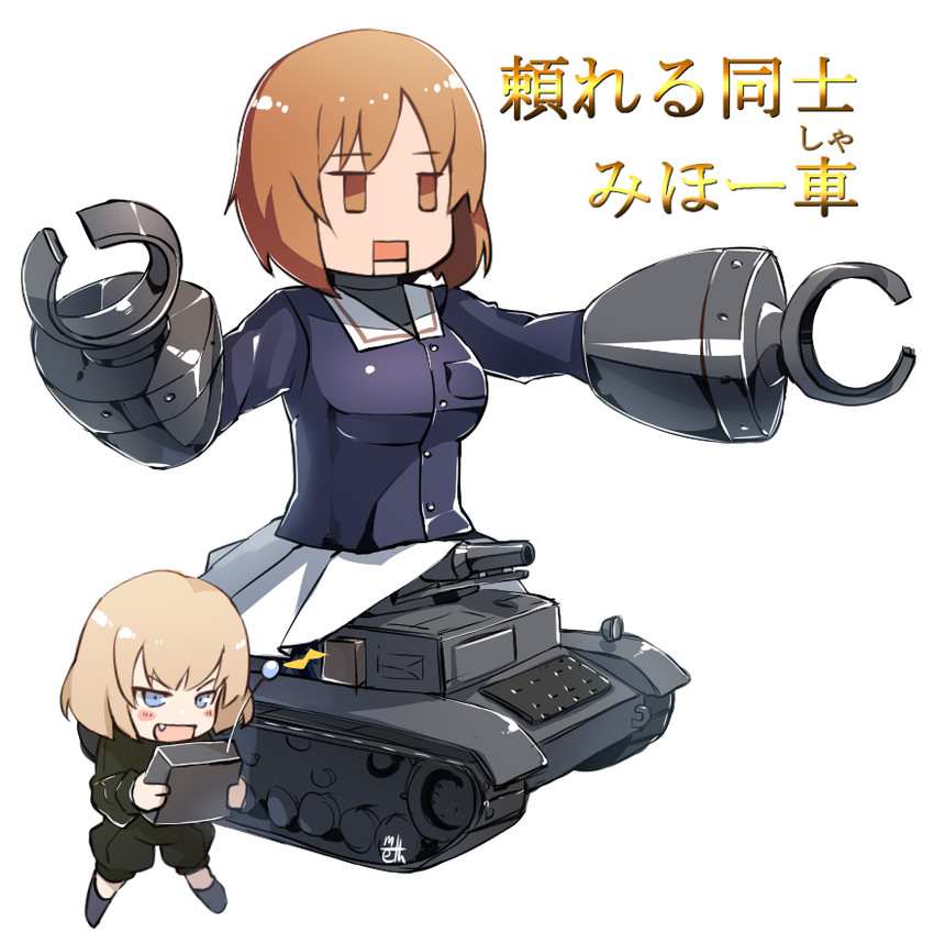 nishizumi miho and katyusha (girls und panzer and 1 more) drawn by meth_(emethmeth)