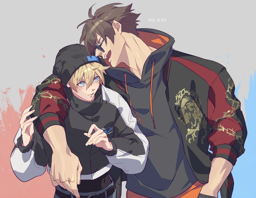 sol badguy and ky kiske (guilty gear) drawn by talgi