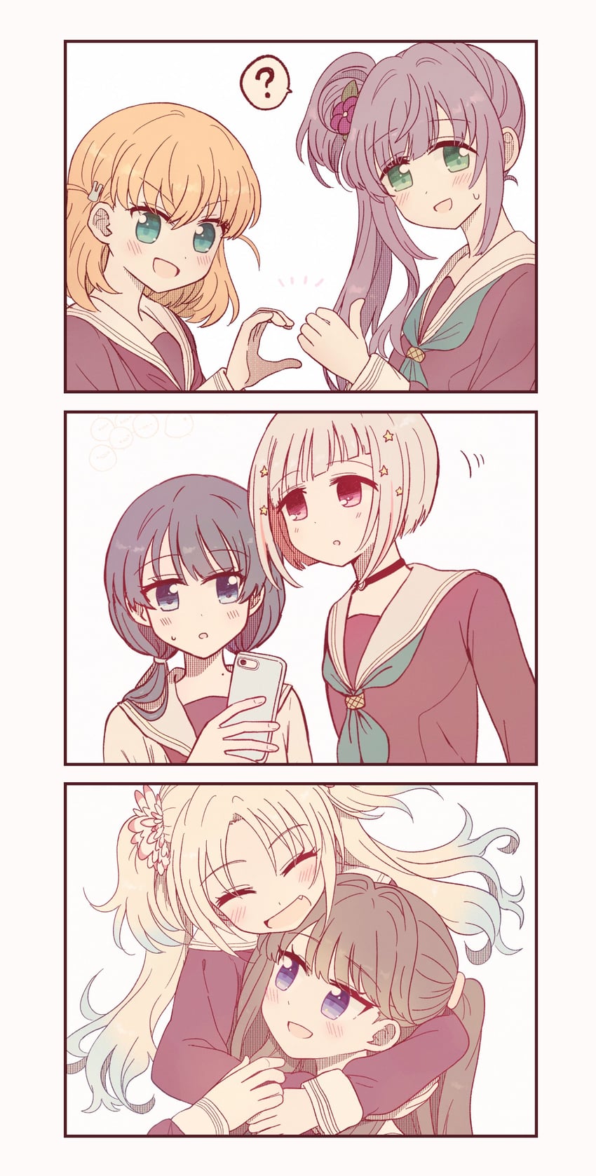 hinoshita kaho, fujishima megumi, otomune kozue, murano sayaka, yugiri tsuzuri, and 1 more (love live! and 1 more) drawn by watage_modoki