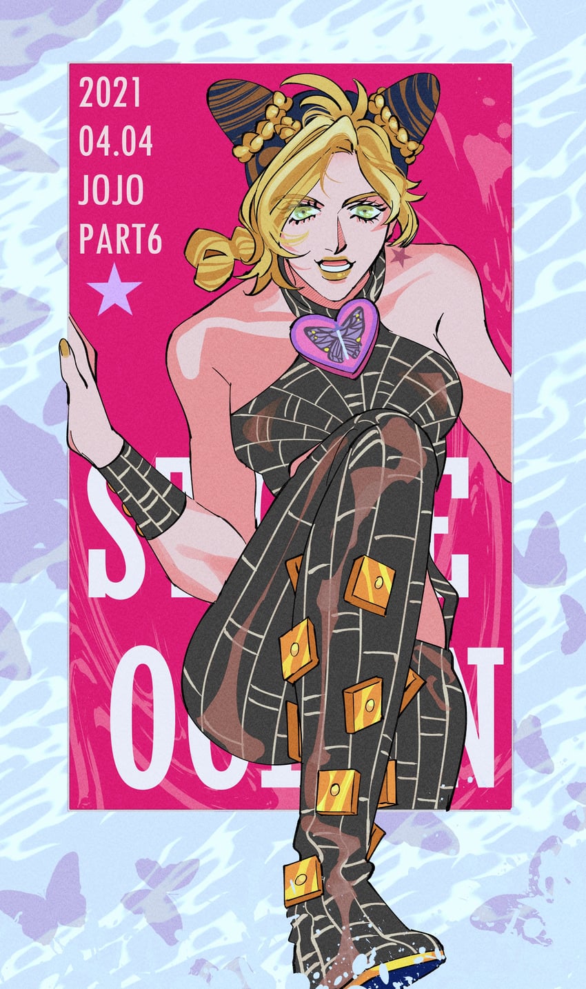 kujo jolyne (jojo no kimyou na bouken and 1 more) drawn by danggo99