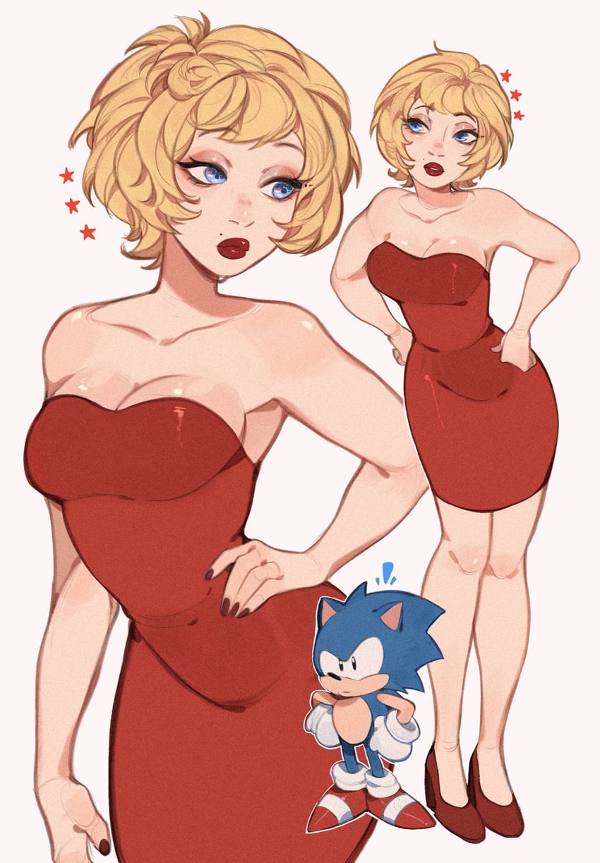 sonic the hedgehog and madonna (sonic) drawn by kamii_momoru