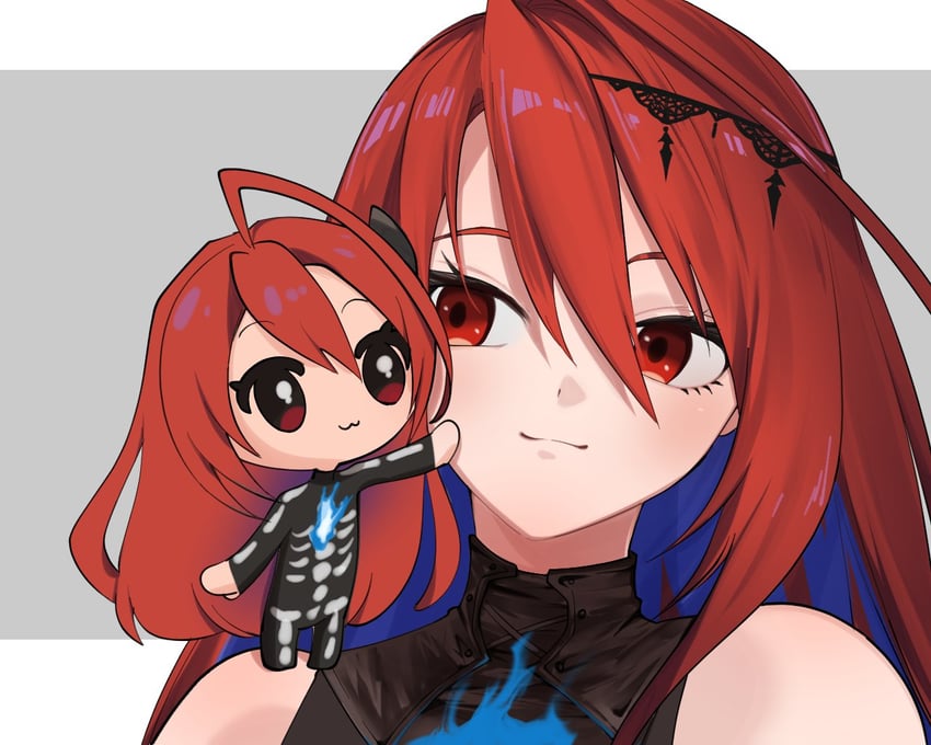 elizabeth rose bloodflame and smol erb (hololive and 1 more) drawn by kiko_(kikobooom)