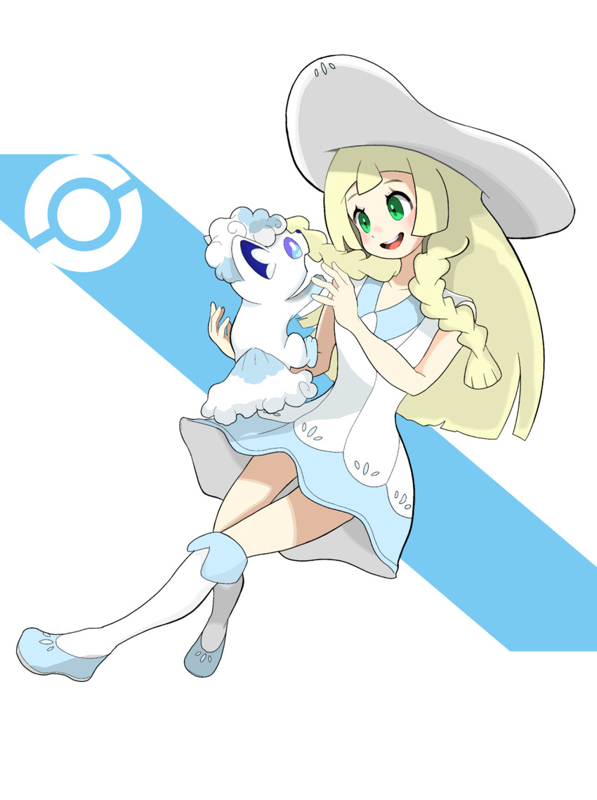 lillie and alolan vulpix (pokemon and 1 more) drawn by kaz-low