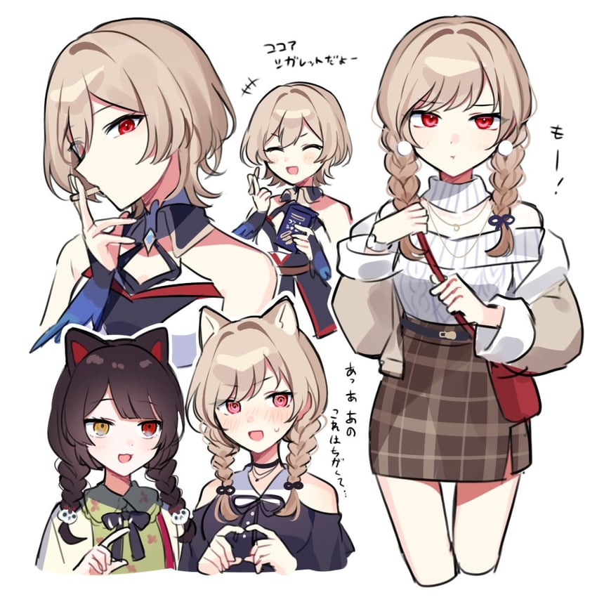 inui toko and furen e lustario (nijisanji) drawn by waka_(wk4444)