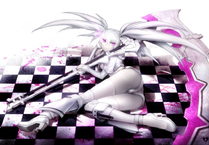 white rock shooter (black rock shooter) drawn by unkai_tenshi