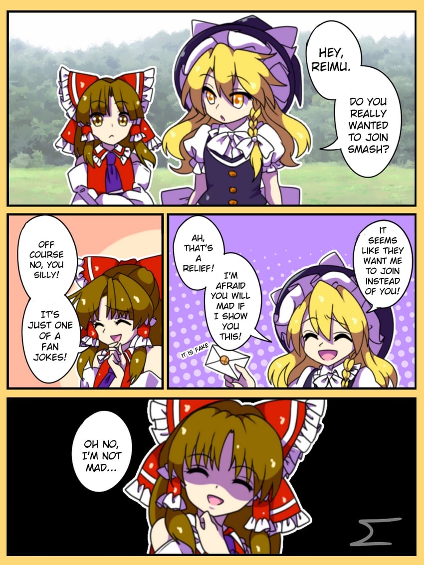 hakurei reimu and kirisame marisa (touhou and 1 more) drawn by neferkitty