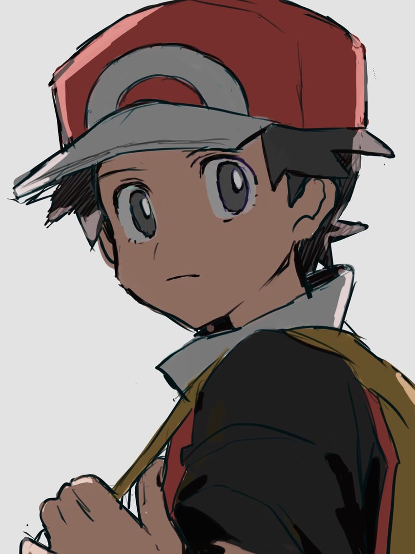 red (pokemon and 1 more) drawn by shichibee_(stm_mimi)