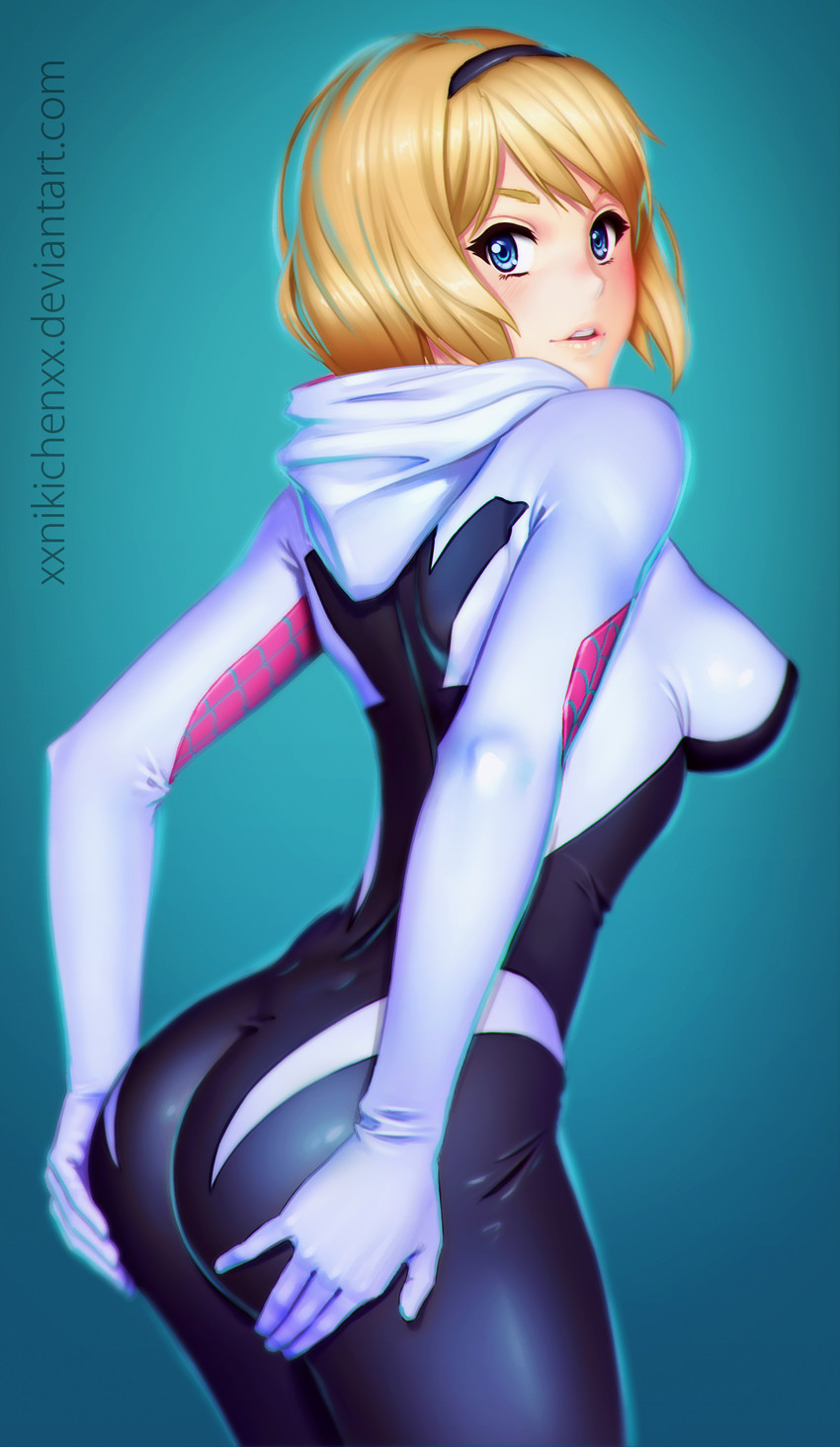spider-gwen and gwen stacy (marvel and 1 more) drawn by nikichen