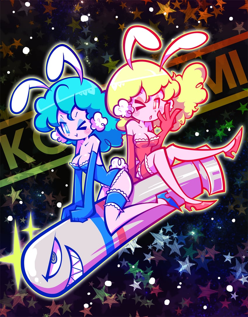 hikaru and akane (parodius) drawn by cindysuke