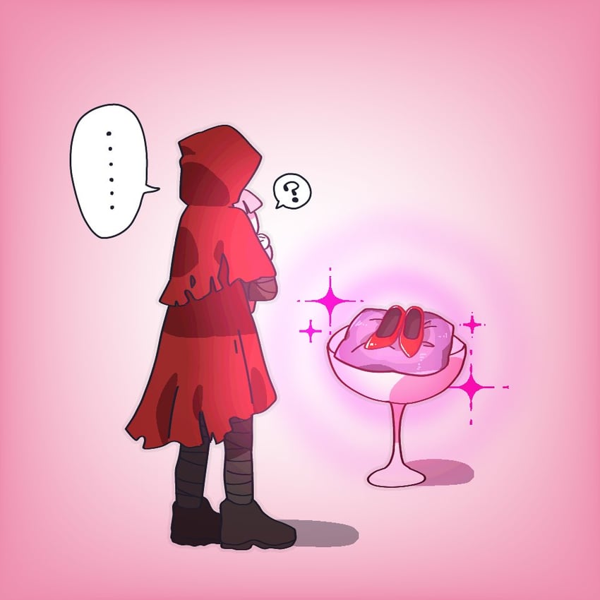 little red riding hooded mercenary, laetitia, and the red shoes (project moon and 1 more) drawn by tomatomari