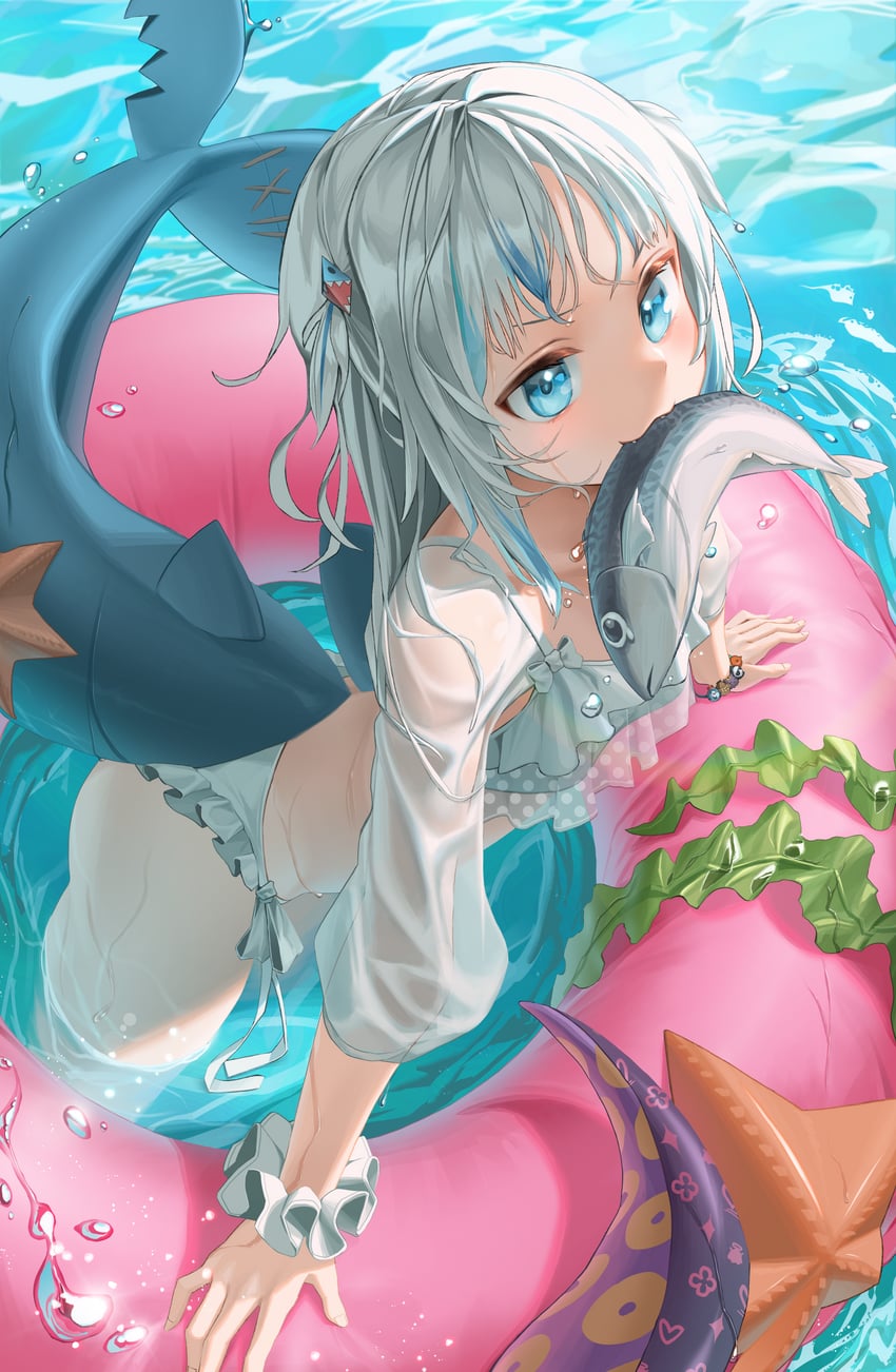 gawr gura (hololive and 1 more) drawn by hanho