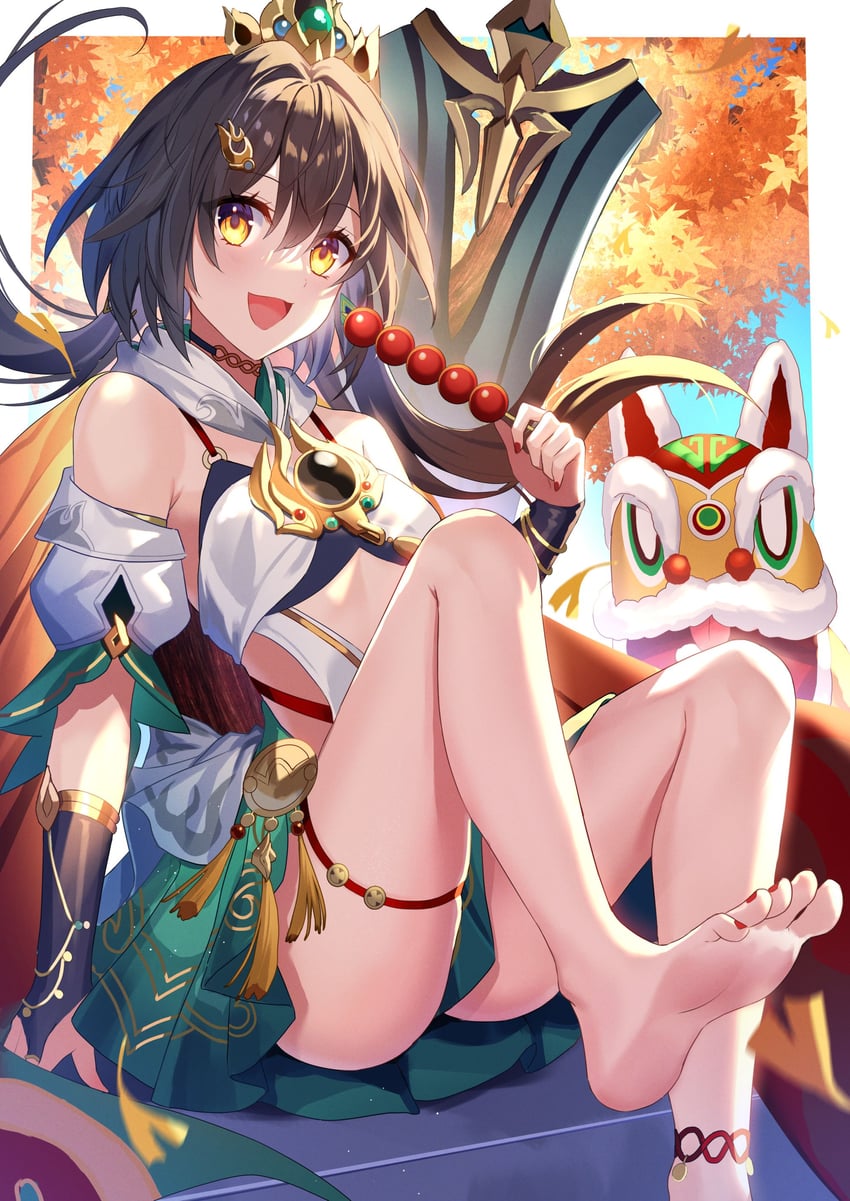 yunli and diting (honkai and 1 more) drawn by fuyuki_(neigedhiver)