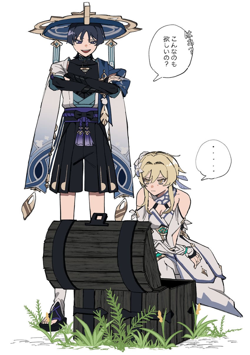 lumine, scaramouche, and wanderer (genshin impact) drawn by user_twpv3344