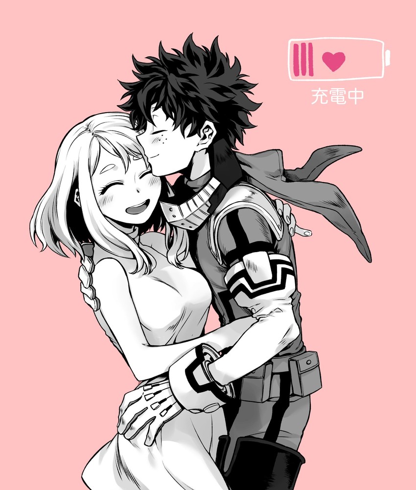 midoriya izuku and uraraka ochaco (boku no hero academia) drawn by dashlix