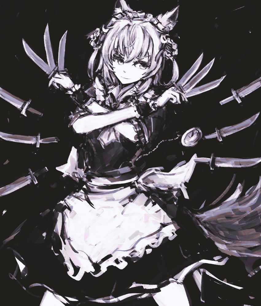 izayoi sakuya and kamizuki naki (touhou and 2 more) drawn by merpperoni