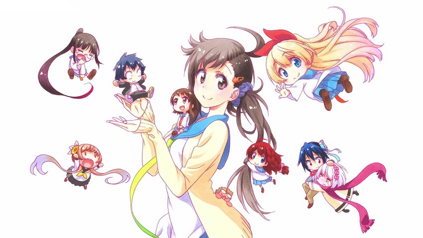 kirisaki chitoge, onodera kosaki, tsugumi seishirou, tachibana marika, ichijou raku, and 4 more (nisekoi) drawn by nowakyy