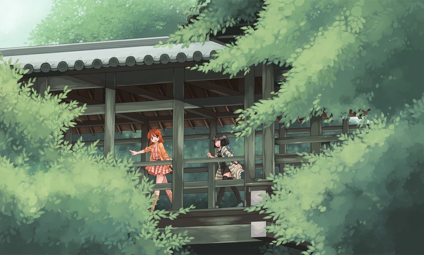 fukube tamaki and akatsuki miho (gendai ninjakko zukan and 1 more) drawn by kouno_hikaru