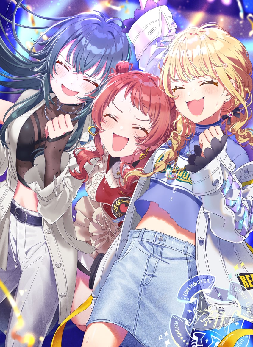 fujita kotone, hanami saki, and tsukimura temari (idolmaster and 1 more) drawn by pjkuasu