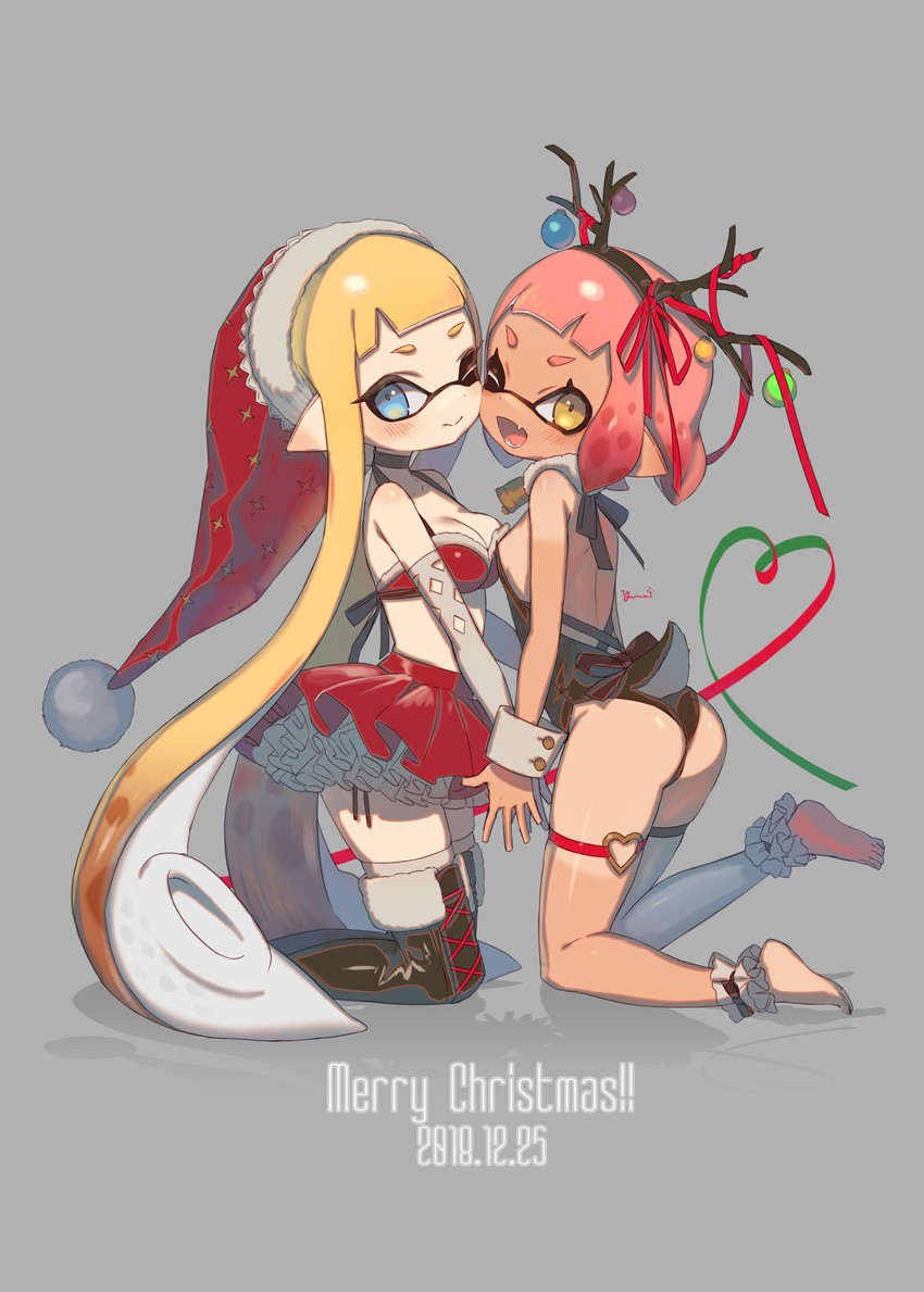 inkling player character and inkling girl (splatoon) drawn by yu-ri_(arium047)