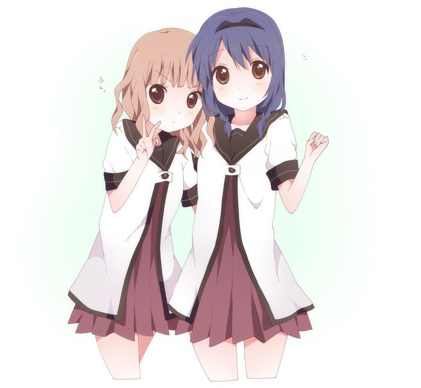 oomuro sakurako and furutani himawari (yuruyuri) drawn by kumakichi_(toshigat)