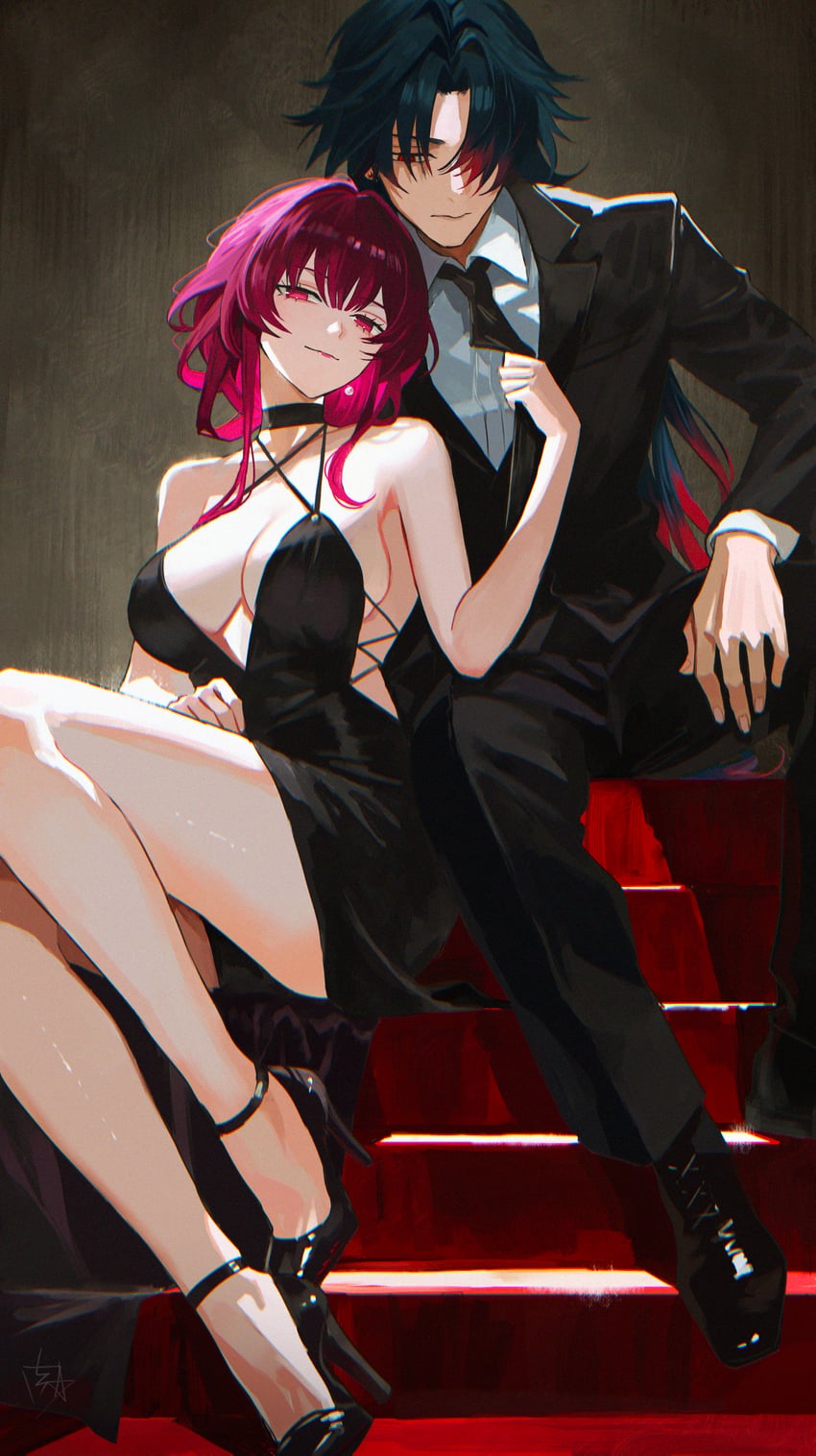 kafka and blade (honkai and 1 more) drawn by maria_(maria_rose)