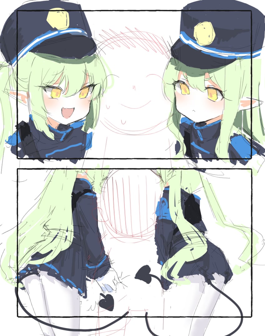 sensei, doodle sensei, hikari, and nozomi (blue archive) drawn by ishi_midori