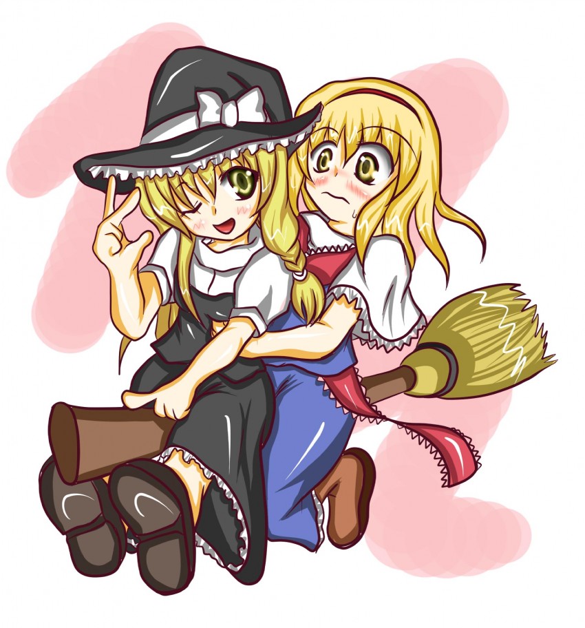 kirisame marisa and alice margatroid (touhou) drawn by shi_ecchi