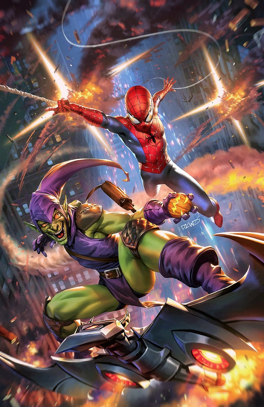 spider-man and green goblin (marvel and 1 more) drawn by dcwj