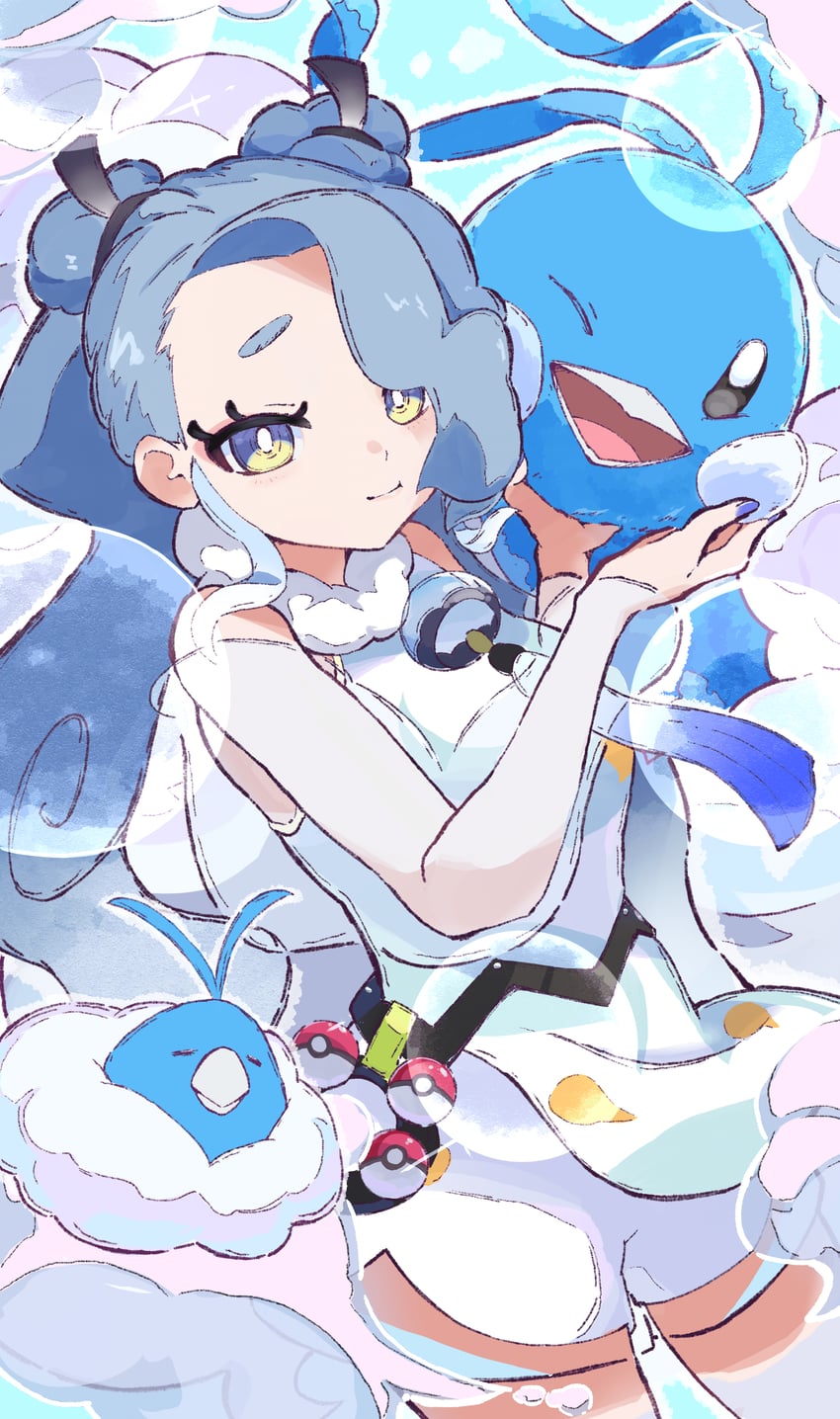 hatsune miku, altaria, swablu, and flying miku (pokemon and 2 more) drawn by maato_tac