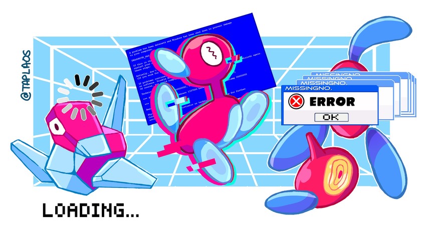 porygon-z, porygon, and porygon2 (pokemon) drawn by taplaos