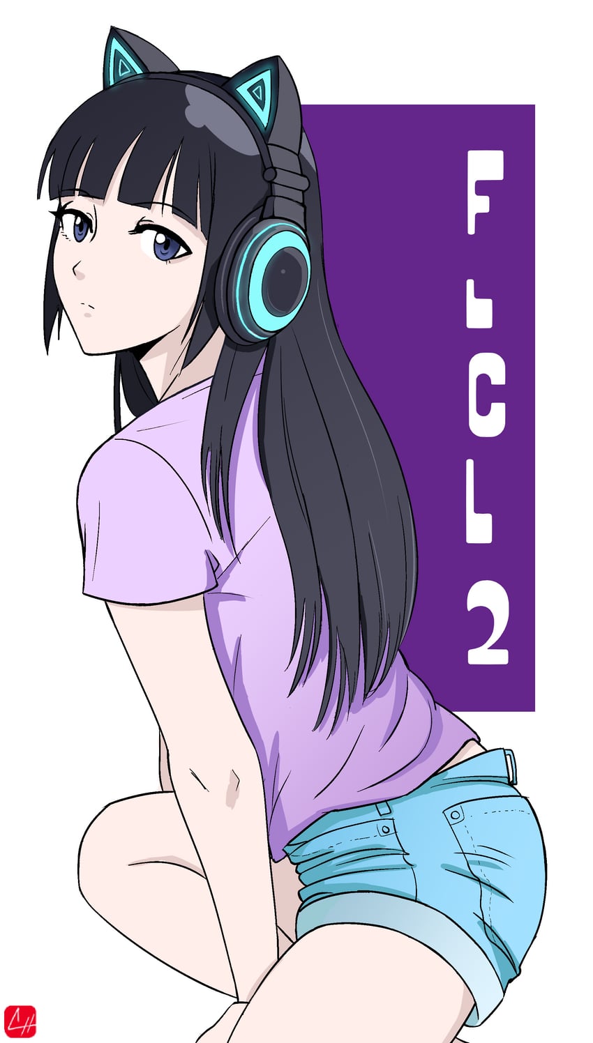 hibajiri hidomi (flcl and 1 more) drawn by chris_re5