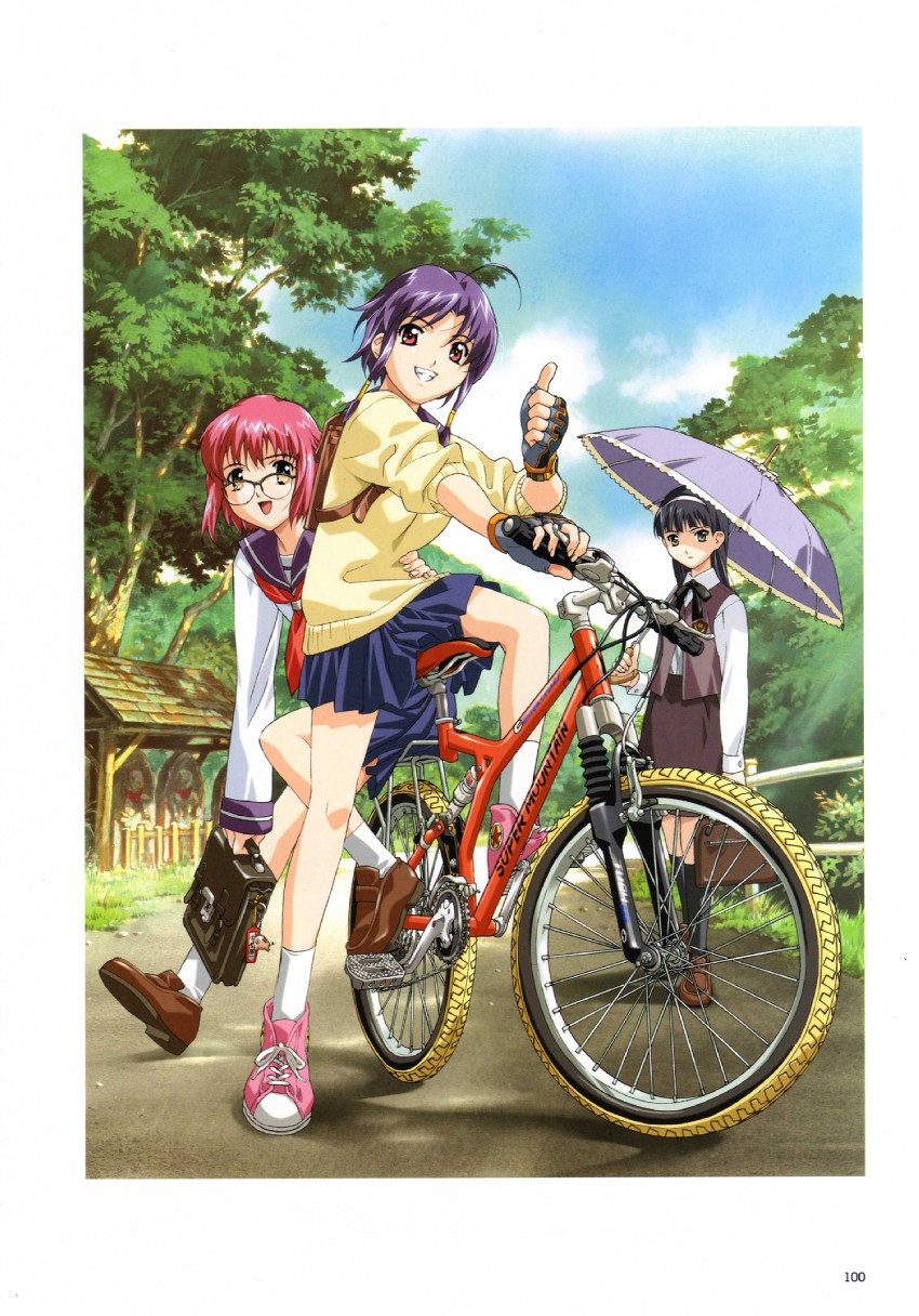 ishibashi tsubame, tsunoda hiwako, and maruishi otona (separate blue) drawn by happoubi_jin