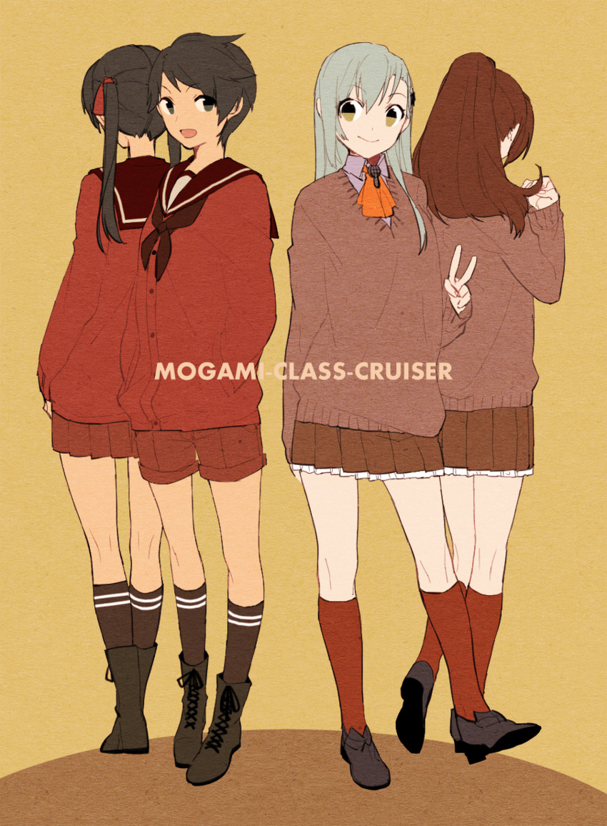 suzuya, kumano, mogami, and mikuma (kantai collection) drawn by hita_(hitapita)
