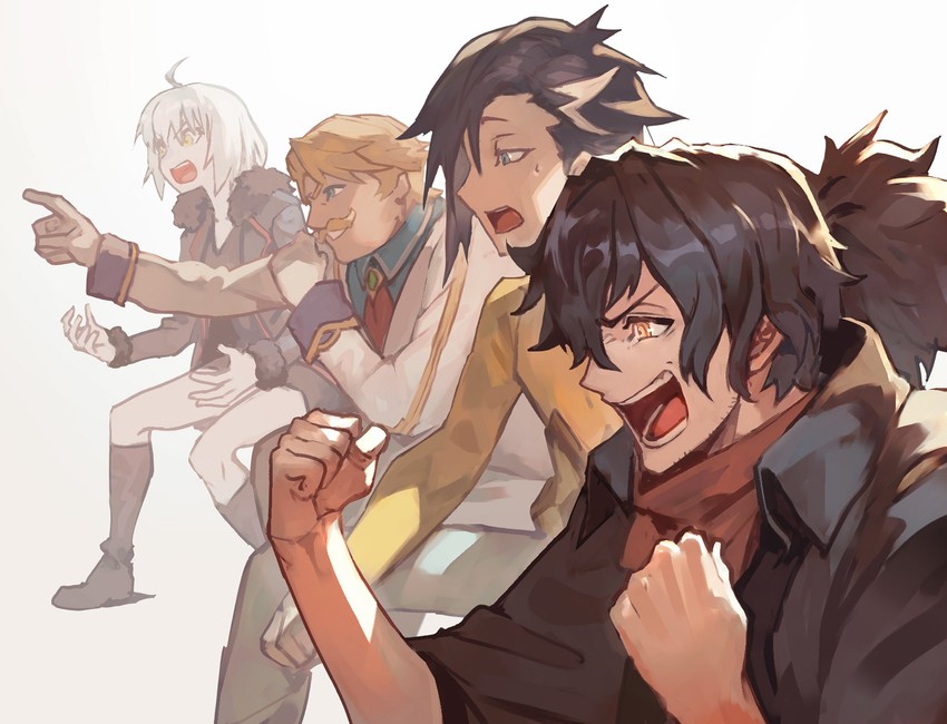 jeanne d'arc alter, okada izou, mandricardo, and goredolf musik (fate and 2 more) drawn by lack